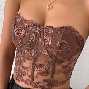 Floral Lace Bustier Top